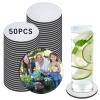 50 PCS Sublimation Coasters Blanks Bulk, 4x4 Inch Round Blank Cup Mat Rubber for Sublimation Transfer Heat Press Printing DIY Crafts view 1