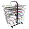 Art Drying Rack Painting Craft Artwork Canvas Storage, Drying Racks,Art Drying Rack, Mobile 26/38/50 Shelves Drying Rack on Wheels, Metal Power Coated Design Artwork Storage Display Rack for Classroom view 1