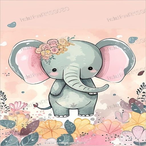 RMSGOZO Cartoon Cute Elephant Diamond Painting Kits 8X12 Inch - Elephant Diamond Painting for Adults Beginners & Kids, Full Round Gemstone Diamond Art Kits for Room Decor Wall Decor Gifts