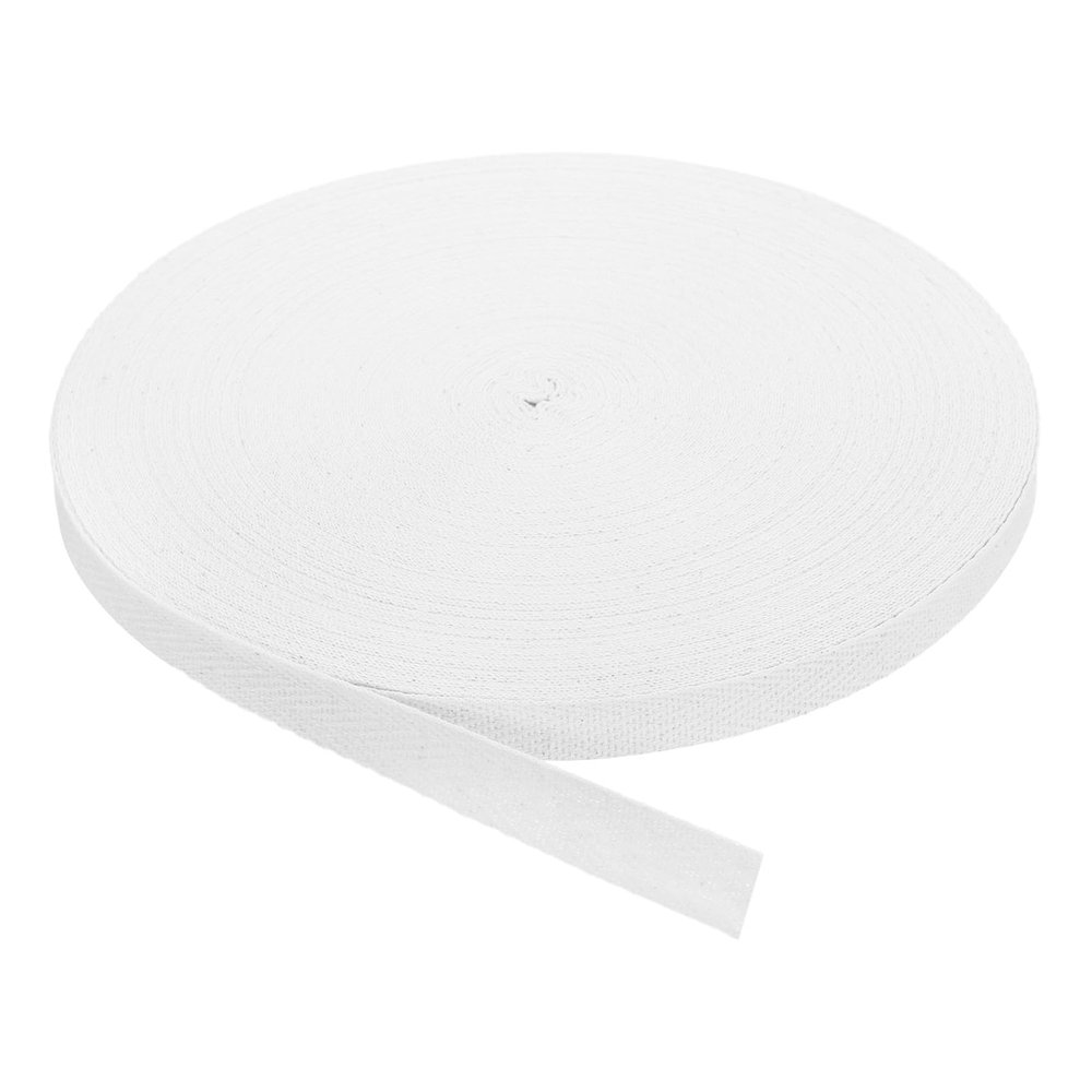 uxcell Twill Tape, 1Pcs 45 Yard x 15mm - Cotton Fabric Ribbon, Roll Herringbone Tape for Clothing, Accessories, Bags (White)