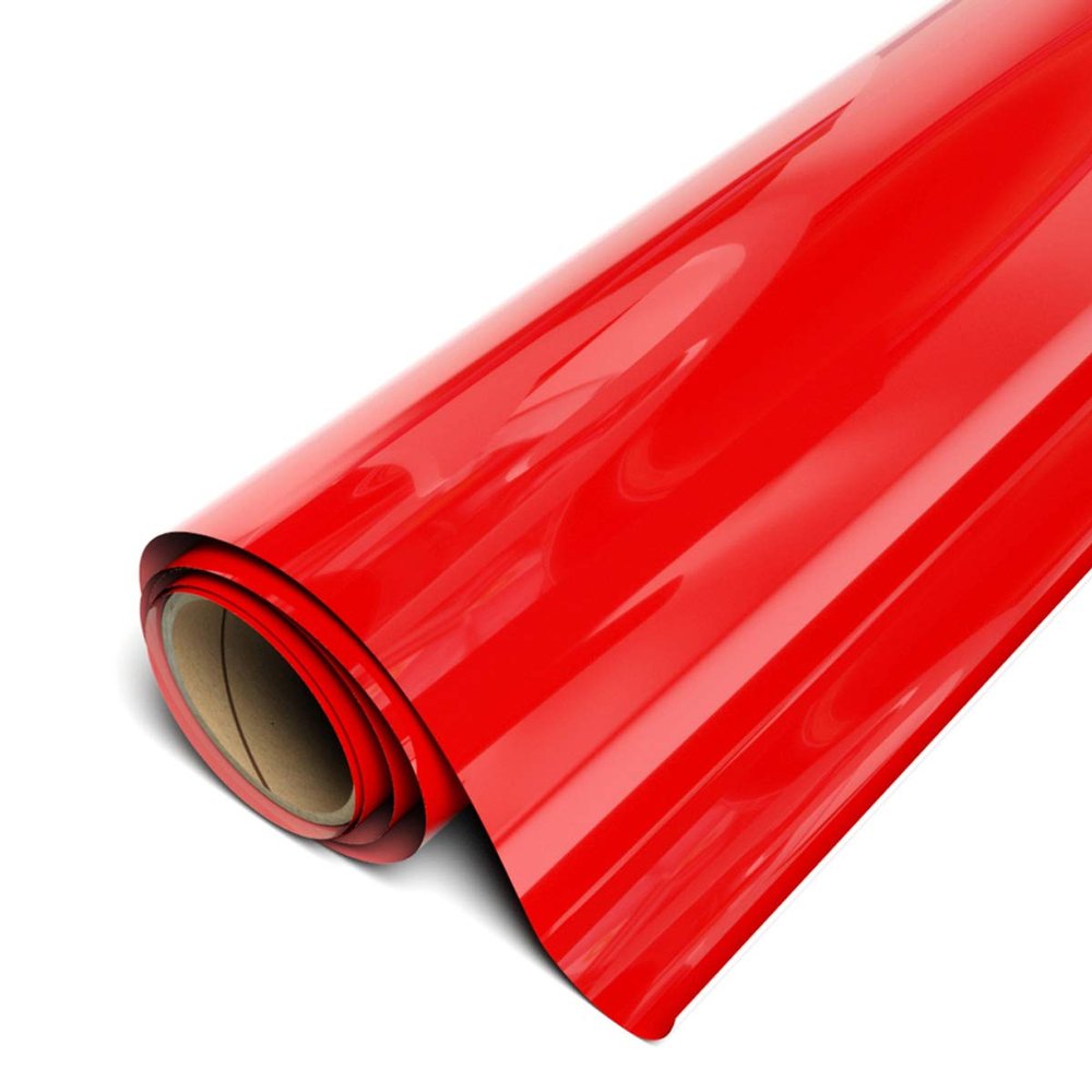 Siser EasyWeed EcoStretch Heat Transfer Vinyl, 11.8" x 50yd Roll (Bright Red) - Compatible with Siser, Cricut, Silhouette and Other Professional/Craft Cutters - CPSIA Certified