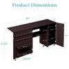 Best Choice Products Large Folding Sewing Table, Multipurpose Portable Craft Station & Side Desk w/Compact Design, Caster Wheels, Storage Shelves, 2 Storage Trays, Magnetic Doors - Brown view 2