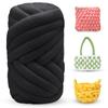 LEREATI Thick Chunky Yarn for Arm Knitting Jumbo Tube Soft Chunky Knit Blanket Velvet Yarn for Crocheting Handbags Hand Knitting Pet Bed Rugs Pillows Crafts (Graphite Gray, 0.55lbs) view 1