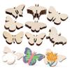 OFFSCH 54pcs Unfinished Butterfly Cutouts Smooth Natural Wood Craft Supplies for Projects Home Festival Decorations for Painting and Personalization view 1
