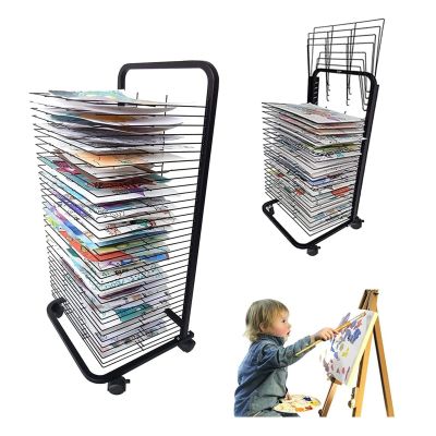 Art Drying Rack Flexible Shelves Mobile Cart Drying Racks,Art Drying Rack, 4 Sizes Mobile Art Drying Rack, Artist Gallery Portable Display Rack for Posters, Artwork, Prints, Canvas, Panels, Galleries,