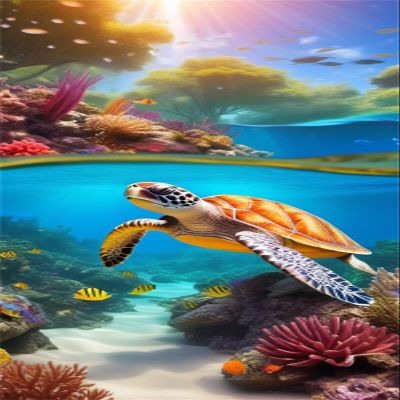 Yeefion Diamond Painting Kits for Adults,Turtles 5D DIY Diamond Art Kits Full Square Drill Embroidery Cross Stitch Crystal Rhinestone Gem Art for Home Wall Christmas Decorations Gift 20x40in YF-12798