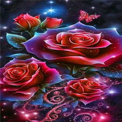 Diamond Painting Kits for Adults,Large 5D DIY Dreamy Rose Diamond Art Kits Beginners Full Round/Square Diamond Painting Rhinestone Embroidery Cross Stitch Gem Art for Home Decor Gift 90x180cm/36x70in