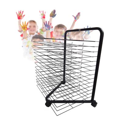 Art Drying Rack Mobile Metal Art Storage Rack 15Tier Art Drying Rack, Mobile Easel Suitable for Kindergarten Art School and Creative Studio,Barbed Wire Easel Suitable for A3K8 Paper,Gift for Children