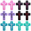 12Pcs Silicone Cross Beads Characters Focal Bead Mix Color Cross Shaped Focal Beads for Pens Keychain Making Bracelet Necklace DIY Crafts view 1