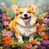 Stamped Cross Kits, Tenacious Corgi Dog, DIY Designs Cross-Stitch Easy Supplies Needlework, Needlepoint Embroidery Gift for Home Decor 16x20 inch view 1