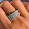 CIUFEWEK 14K Luxury Five Row Full Diamond Women's Ring Personalized Versatile Zircon Shiny Ring Halo CZ Wedding Engagement Ring Shiny Cocktail Full Diamond Ring 10 view 1