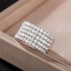 CIUFEWEK 14K Luxury Five Row Full Diamond Women's Ring Personalized Versatile Zircon Shiny Ring Halo CZ Wedding Engagement Ring Shiny Cocktail Full Diamond Ring 10 view 3