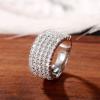 CIUFEWEK 14K Luxury Five Row Full Diamond Women's Ring Personalized Versatile Zircon Shiny Ring Halo CZ Wedding Engagement Ring Shiny Cocktail Full Diamond Ring 10 view 4