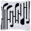 Black Music Note Latch Hook Kits Pillow Making Sofa Cushion Cover Latch Hook Carpet Rug Acrylic Yarn,Pillowcase Craft Kits with Printed Canvas for Home Decor 17 x 17 Inch view 1
