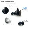 120 pcs Nickel Plated Tip Screws Pointed Cross Slot Leather Accessories 12 Sizes Black Belt Screws Include M2*3-M2*6, M2.5 * 3-M2.5 * 8, M3*3-M3*8 with 2mm Screwdriver for Belt Buckle Wallet Handbag view 4