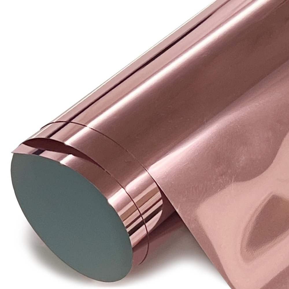 HTV4U Stretchable WeedFoil Heat Transfer Vinyl (Rose Gold, 20" x 3 Yards) - Metalic Look Shine Smooth Soft Finish Heat Press Iron on Paper Film for T-Shirts