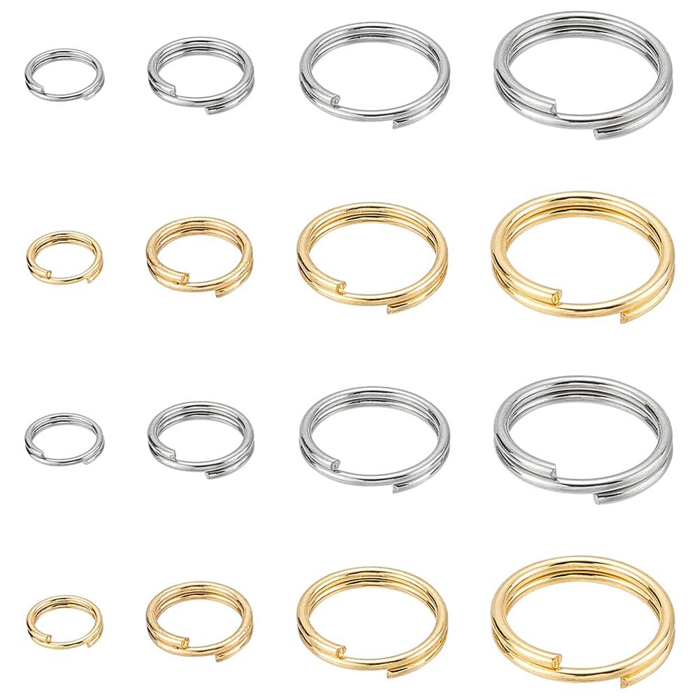 SUNNYCLUE 1 Box 240pcs Double Loop Jump Rings Metal Split Rings 304 Stainless Steel Open Jump Ring Split Jump Rings Linking Ring for Jewelry Making Accessories DIY Earrings Bracelet Necklace Craft