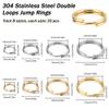 SUNNYCLUE 1 Box 240pcs Double Loop Jump Rings Metal Split Rings 304 Stainless Steel Open Jump Ring Split Jump Rings Linking Ring for Jewelry Making Accessories DIY Earrings Bracelet Necklace Craft view 2
