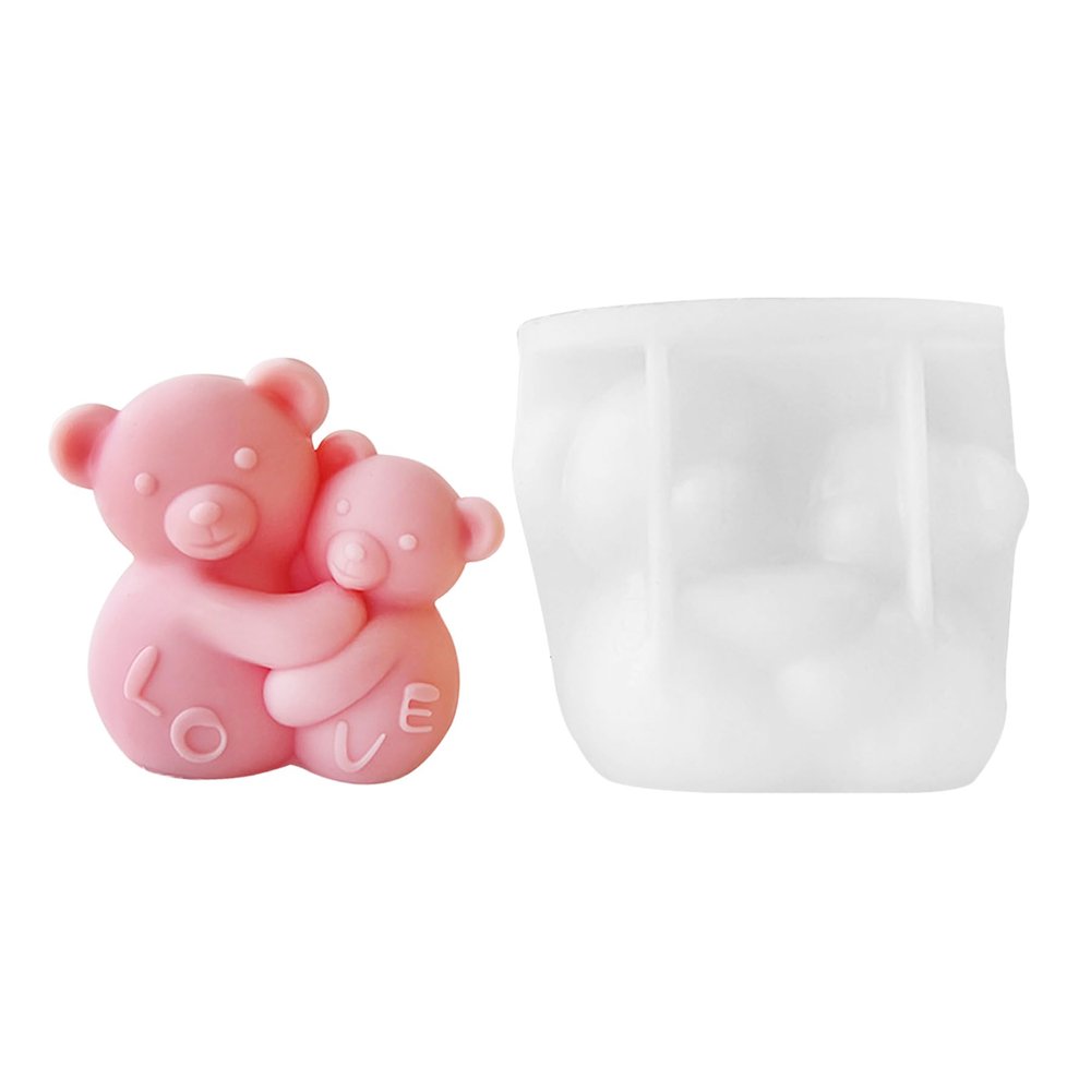 Valentine's Day Candle Mold for Candle Making, 3D Silicone Mold for Resin Casting DIY Plaster Polymer Clay Home Decoration (Love Bear)