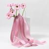 Keypan Dusty Rose Pink Ribbon 1-1/2 x 15 Yards Handmade Cotton Frayed Fringe Fabric Ribbons for Crafts Flower Bouquets Wedding Baby Shower Home DIY Decor view 3