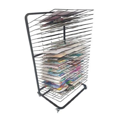 Art Drying Rack for Classroom Painting Crafts, 20Tier Art Drying Rack, Foldable Easel Floor-Standing Oil Painting Board, Melaleuca Wire Mesh Rack with Pulley, Suitable for Kindergarten Art Studio ( Si
