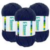 150g (3x50g) 3 Pieces of Mixed/Solid Color Crochet Knitting and Handicraft Yarn in Bulk, Fluffy and Soft, Worsted 100% Acrylic Yarn (Carbon Black) view 1