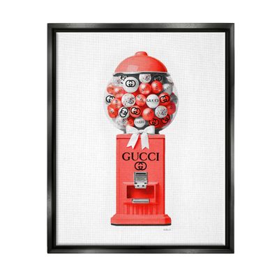 Stupell Industries Red Glam Candy Machine Framed Floater Canvas Wall Art by Amanda Greenwood