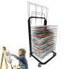 Art Drying Rack - Art Drying Rack For Classroom, Artwork Storage Display Rack, Mobile Art Drying Rack For Classrooms, Power Coated Design, Sturdy Paint Drying Rack With Lockable Wheels ( Size : 25-lay view 3
