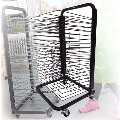 THEGA Art Drying Rack - Art Drying Rack for Classroom, Sturdy Metal Art Rack, Classrooms Foldable Oil Painting Air Drying Rack, with 360-degree Universal Wheels Art Drying Rack, Space-Saving Shelf