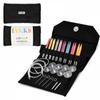 3.5" Interchangeable Knitting Needle Set in Lykke Crafts Black Vegan Suede view 1
