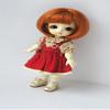 JD765 5-6inch 1/8 OB11 Short Mid Parting Round Bobo Cut Synthetic Mohair BJD Doll Wigs (Carrot) view 3