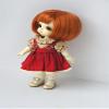JD765 5-6inch 1/8 OB11 Short Mid Parting Round Bobo Cut Synthetic Mohair BJD Doll Wigs (Carrot) view 4