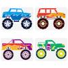 FINGERINSPIRE 4PCS Monster Truck Stencil - 8.3x11.7 inch Reusable Plastic PET Large Wheel Drawing Template with Skull Pattern and Vehicle Theme view 1