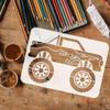 FINGERINSPIRE 4PCS Monster Truck Stencil - 8.3x11.7 inch Reusable Plastic PET Large Wheel Drawing Template with Skull Pattern and Vehicle Theme view 3