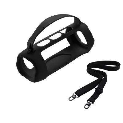 JOYSOG Charge 5 Silicone Case, Portable Carrying Case Sleeve Protector Cover Travel Bag with Shoulder Strap for JBL Charge 5 Wi-Fi/Charge 5 Bluetooth Speaker (Black)