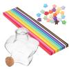 Amosfun Diy Origami Star Paper Jar Set 540 Sheets Strips Glass Wishing Bottle for Birthday Present view 1