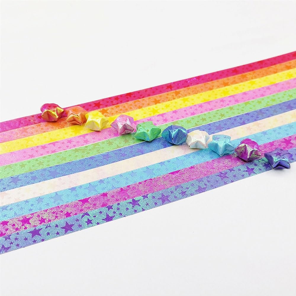 BFLCTTBD 530 Sheets Glitter Origami Star Paper Strips Origami Stars Paper Folding Strips for Christmas School Party Crafts Decoration