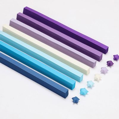 BFLCTTBD 540 Sheets Gradient Purple Blue Origami Star Paper Strips Star Folding Paper Strips for Christmas Party Crafts Arts Creativity DIY Paper