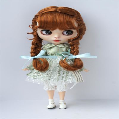Jusuns JD624 10-11inch Complex Double French Braids Synthetic Mohair BJD Doll Wigs (L.t Carrot)
