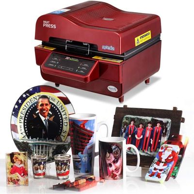 CHIPEL Heat Press Machine3D Sublimation Vacuum Machine, Sublimation/Heat Press Machine,Mug/T Shirt/Cell Phone Case Printer,Cup/Digital Printing Machine (Color : Red, Size : US)