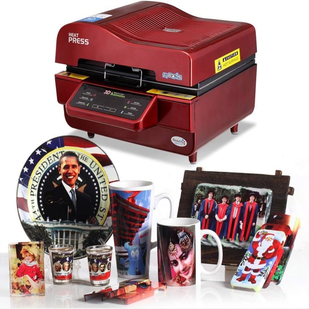 CHIPEL Heat Press Machine3D Sublimation Vacuum Machine, Sublimation/Heat Press Machine,Mug/T Shirt/Cell Phone Case Printer,Cup/Digital Printing Machine (Color : Red, Size : US)
