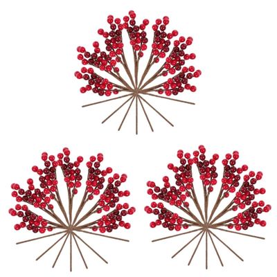 NOLITOY 30pcs Artificial Red Berry Picks for Christmas Decorations Realistic Faux Berry Stems for Wreath Making and Home Decor for Christmas Trees and Photo Props