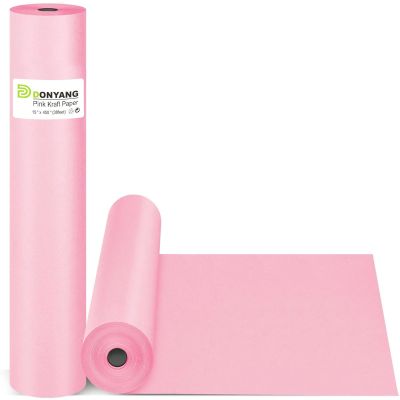 Pink Wrapping Paper 15"x450", Light Pink Bulletin Board Construction Craft Poster Color Art Coloring Decorative Paper Roll, Mother's Day Birthday Bouquet Flower Valentines Gift Wrap, Floral Supplies