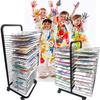 REMYSAOS Art Drying Rack Artwork Storage Display Rack 25 Tier Art Drying Rack Easel - Metal Painted Book Display Rack, Educational Products - Great for Schools and Nurseries, Space Saving Shelves view 3