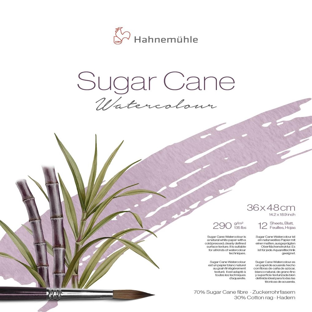 Hahnemhle Sugar Cane Watercolor Block - 14.2" x 18.9", 12 Sheets