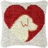 Love Labrador Latch Hook Kits Pillow DIY Rug Crochet Hook Cushion Making Kits with Preprinted Pattern Canvas Instruction Yarns and Latch Hooking Pillow Cover Easy to Starter DIY Kits 43x43cm(p8) view 1