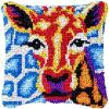Giraffe Latch Hook Kits Pillow DIY Rug Crochet Hook Cushion Making Kits with Preprinted Pattern Canvas Instruction Yarns and Latch Hooking Pillow Cover Easy to Starter DIY Kits 43x43cm view 1