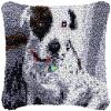 Dalmatian Latch Hook Kits Pillow DIY Rug Crochet Hook Cushion Making Kits with Preprinted Pattern Canvas Instruction Yarns and Latch Hooking Pillow Cover Easy to Starter DIY Kits 43x43cm view 1