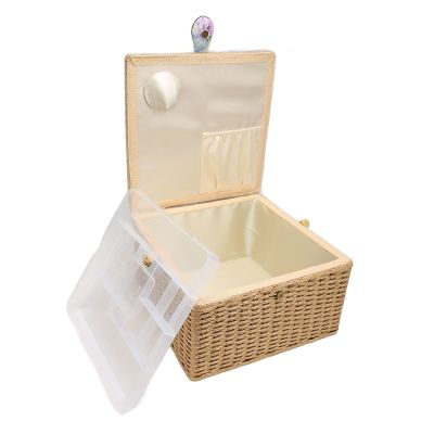 Yosoo Sewing Basket Storage Box Serving Tray Big Needlework Large Organizer Storage Container Stitching Embroidery Enormous Huge Sewing Baskets