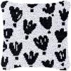 Black Flowers Latch Hook Kits Pillow DIY Rug Crochet Hook Cushion Making Kits with Preprinted Pattern Canvas Instruction Yarns Pillow Cover Easy Starter DIY Crochet Kits 43x43cm view 1